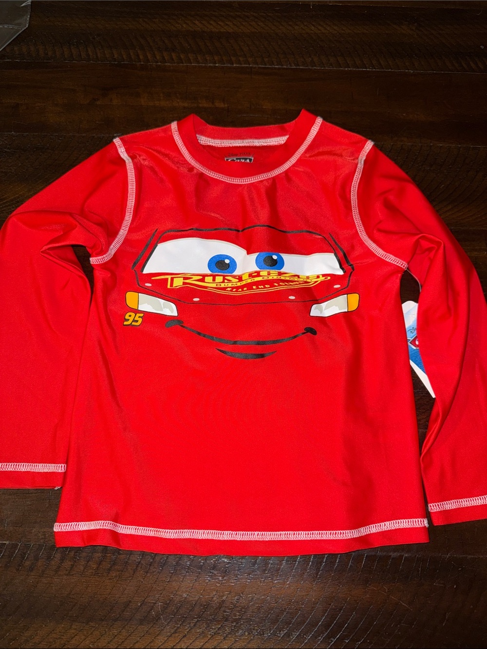 Disney Pixar Cars Lightning McQueen Red Long Sleeve RashGuard 4T
